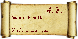 Adamis Henrik névjegykártya
