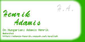 henrik adamis business card